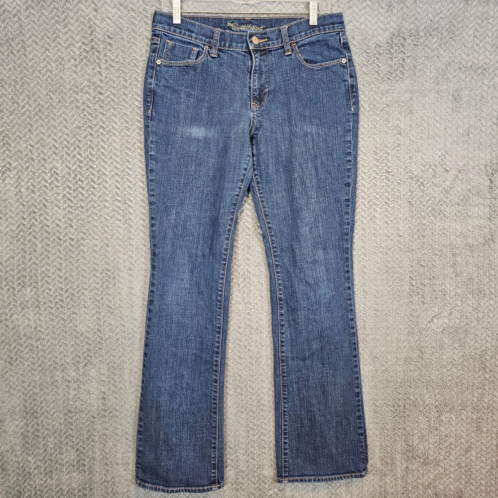 Old Navy The Sweetheart Bootcut Jeans Dark Wash Blue‎ Sz 8 Long Mid Rise Stretch
